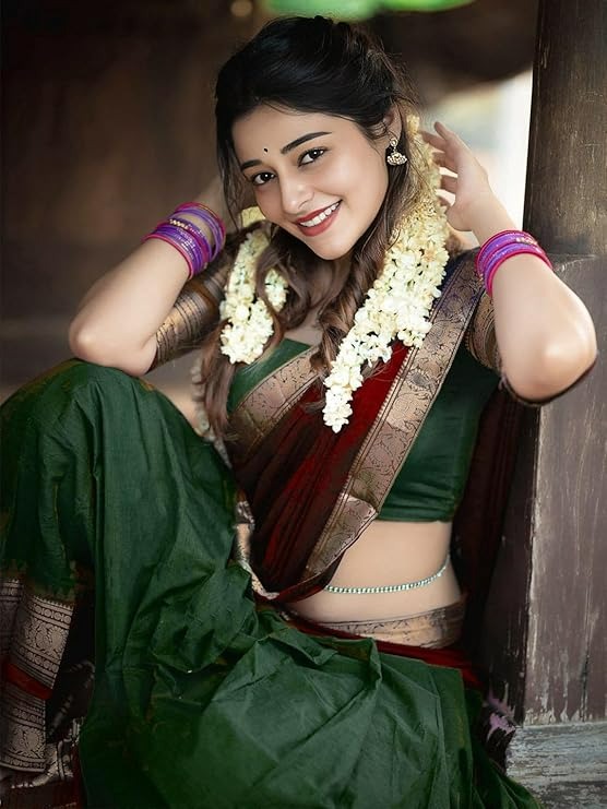 RENVAANI FASHION Women's Indian Traditional Unstitched Kanjivaram Kanchipuram Silk Pure Zari Weaving Lehenga Choli Along With Dupatta With Unstitch Blouse - Image 3