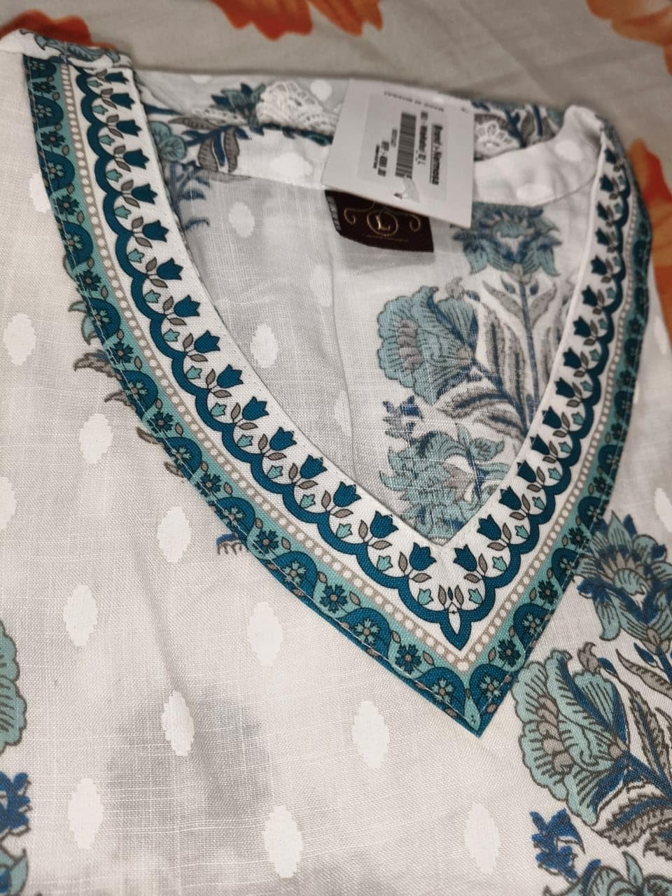 Nermosa Women Cotton Block Printed Kurta Pant With Dupatta - Image 2